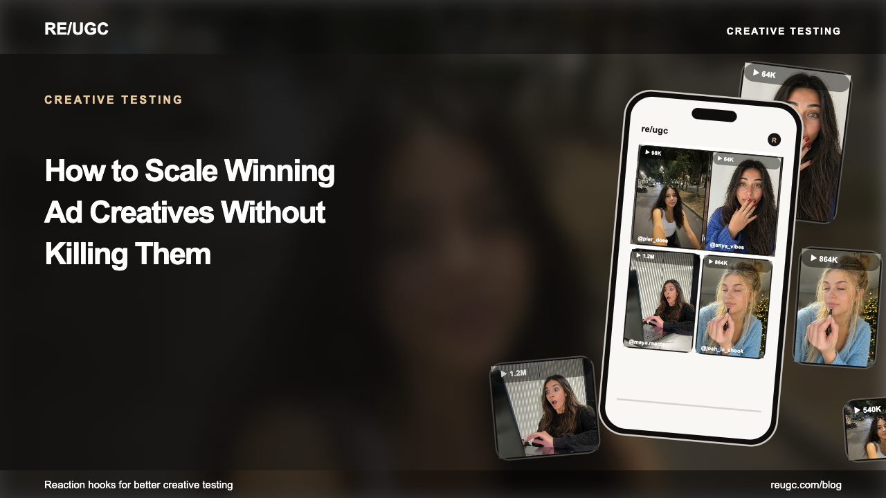 UGC visual for How to Scale Winning Ad Creatives Without Killing Them