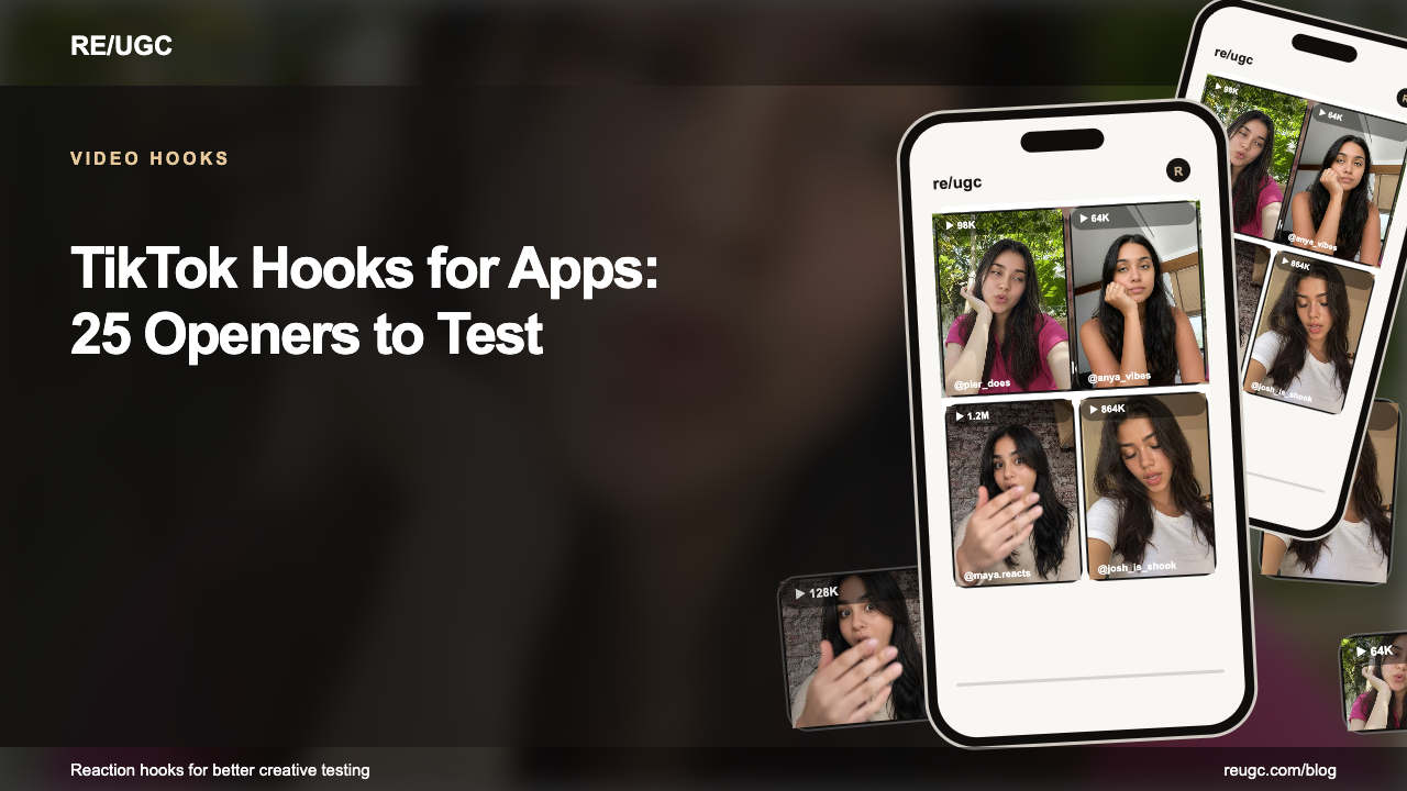 UGC visual for TikTok Hooks for Apps: 25 Openers to Test